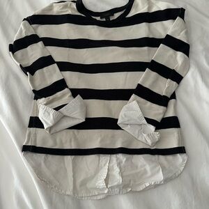 J. Crew Black and White Striped Sweater